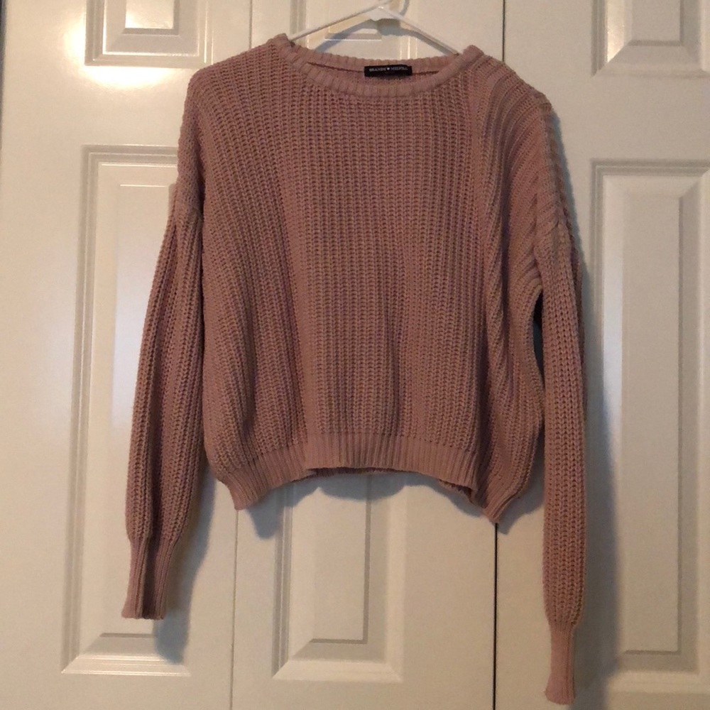 Pink Brandy Melville Knit Cropped Sweater